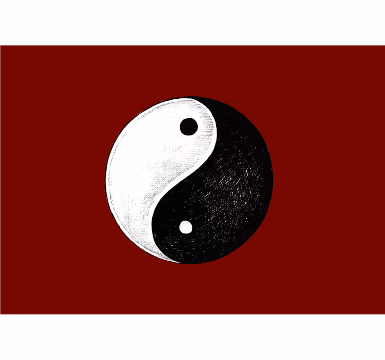 Zen roller blind yin yang wall mural in red - TenStickers