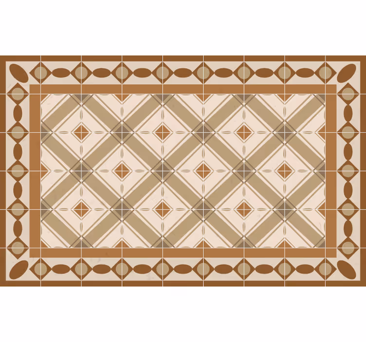 Brown roller blind with portuguese tile design - TenStickers