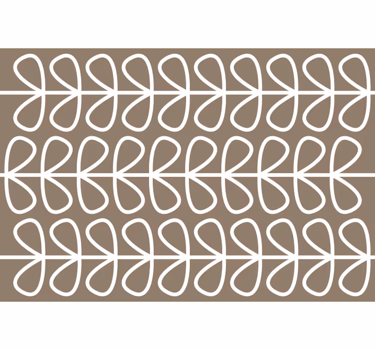 Brown roller blind with beige leaf pattern - TenStickers