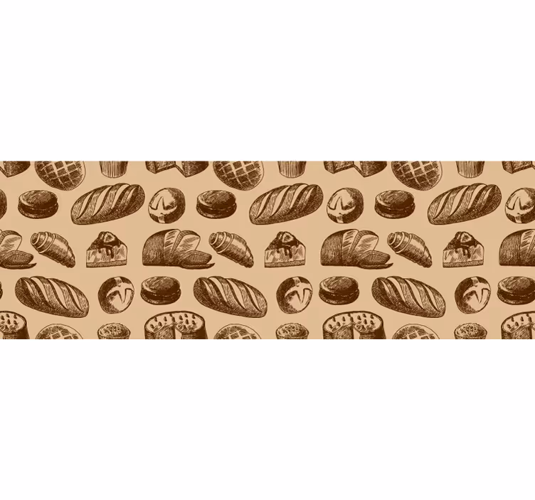 Brown roller blind with bakery design - TenStickers