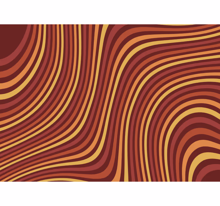 Brown roller blind 70s pop rainbow waves - TenStickers