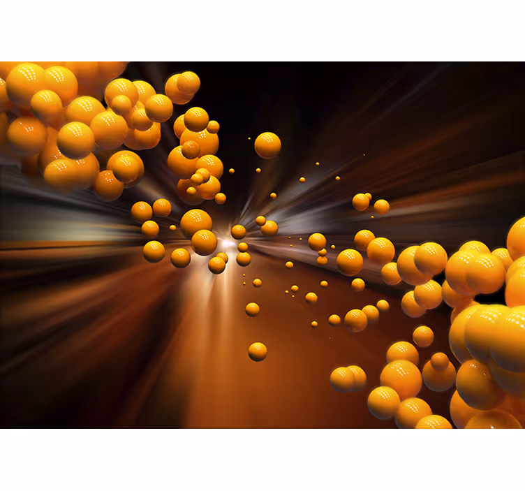 Orange roller blind vibrant spherical burst - TenStickers