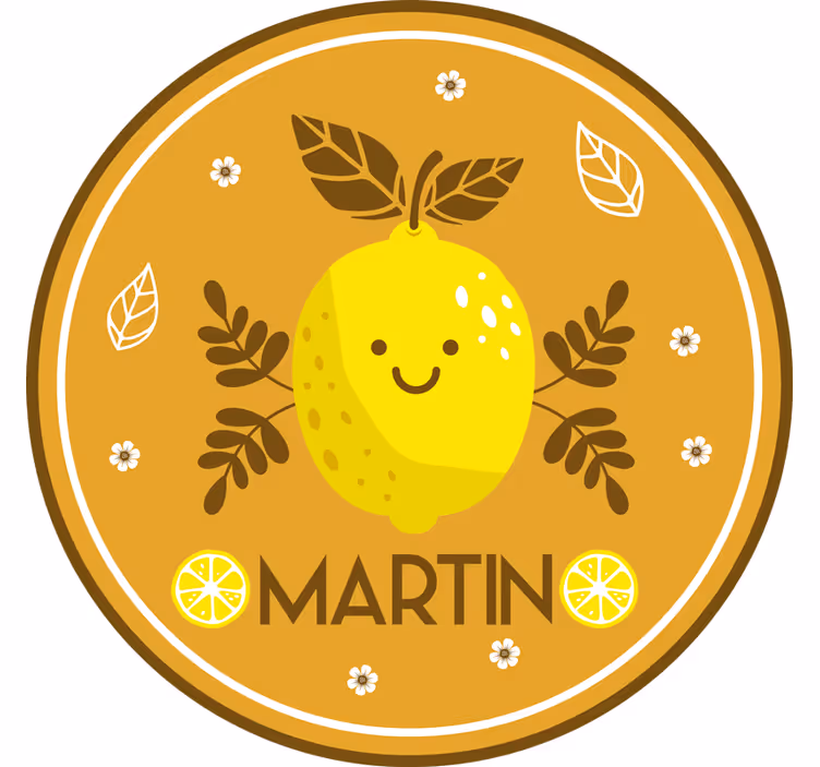 Orange roller blind smiling lemons personalized - TenStickers
