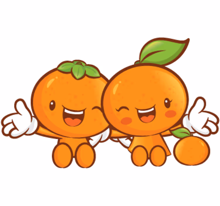 Orange roller blind decorative vinyl pair of mandarins - TenStickers