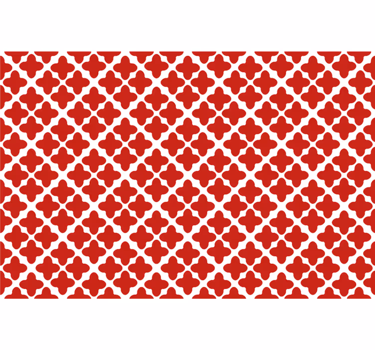 Red roller blind with white geometric pattern - TenStickers
