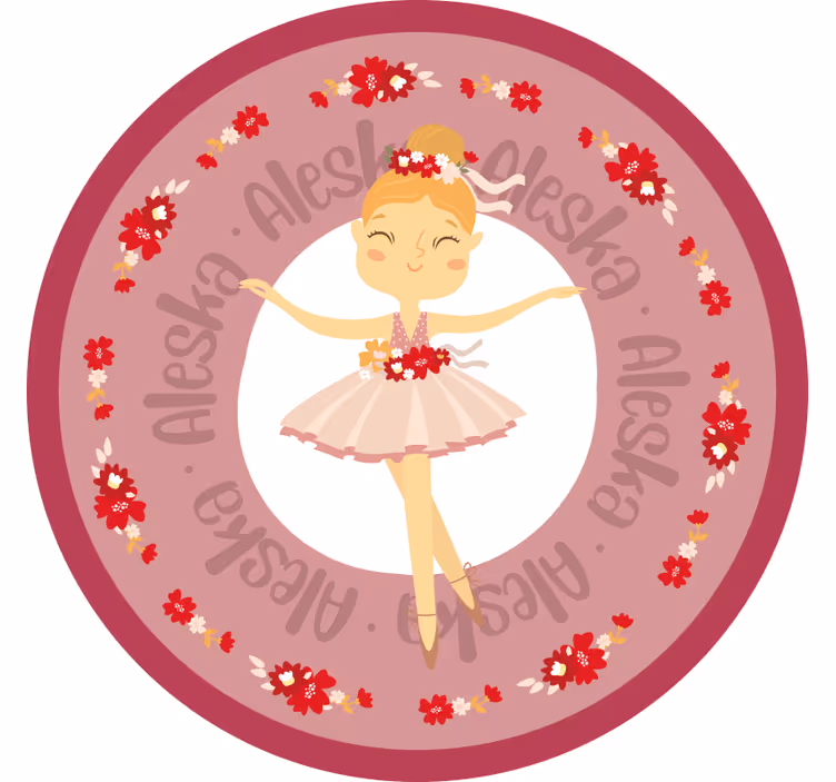 Red roller blind funny ballerina princess - TenStickers
