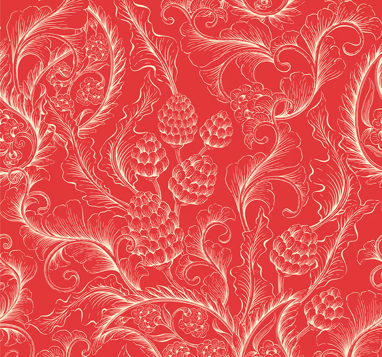 Red roller blind with paisley design - TenStickers