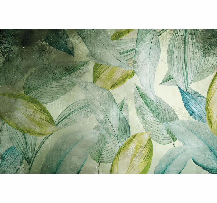 Outdoor roller blind with tropical green leaf pattern - TenStickers