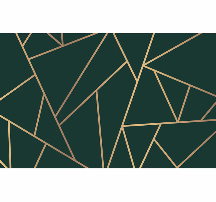 Outdoor roller blind with gold lines on green - TenStickers