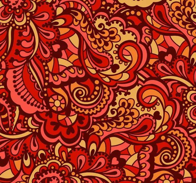Outdoor roller blind red ornamental shapes - TenStickers
