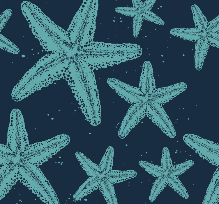 Teenage bedroom roller blind starfish blue tones - TenStickers