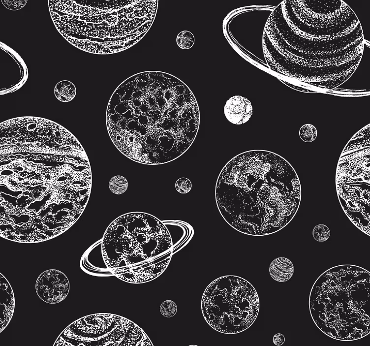 Teenage bedroom roller blind in black and white space - TenStickers