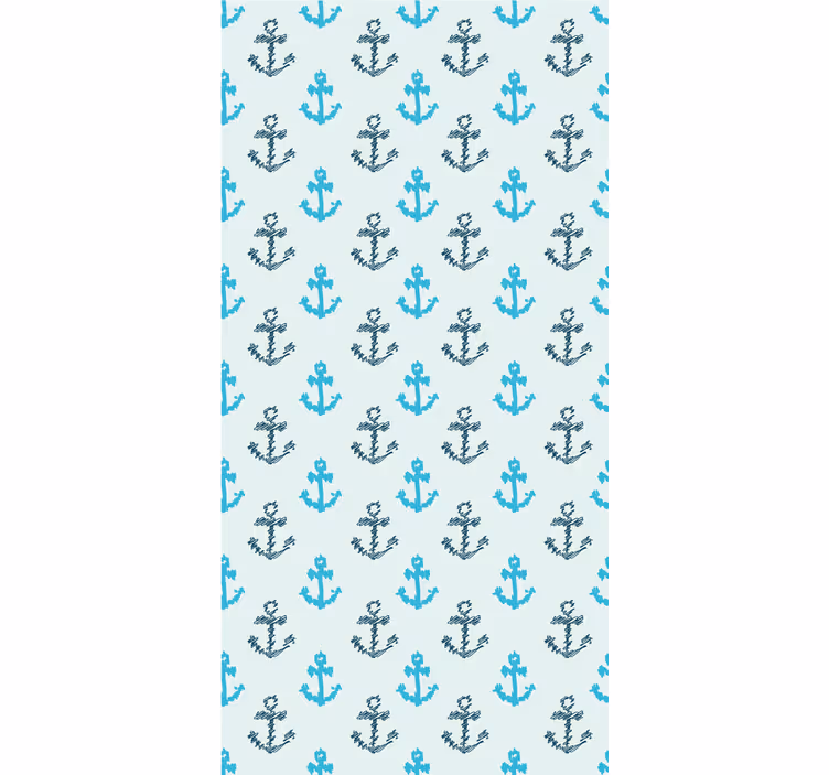 Teenage bedroom roller blind with blue anchor pattern - TenStickers