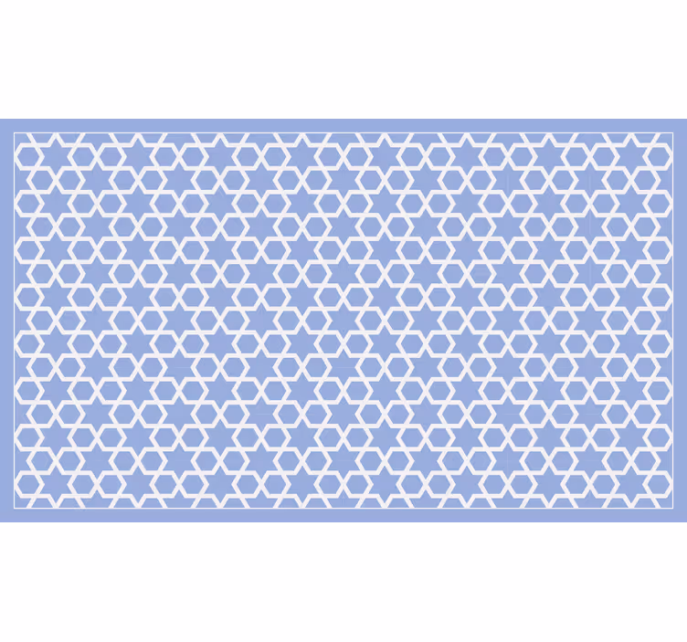 Bathroom roller blind in light blue vintage arabic pattern - TenStickers