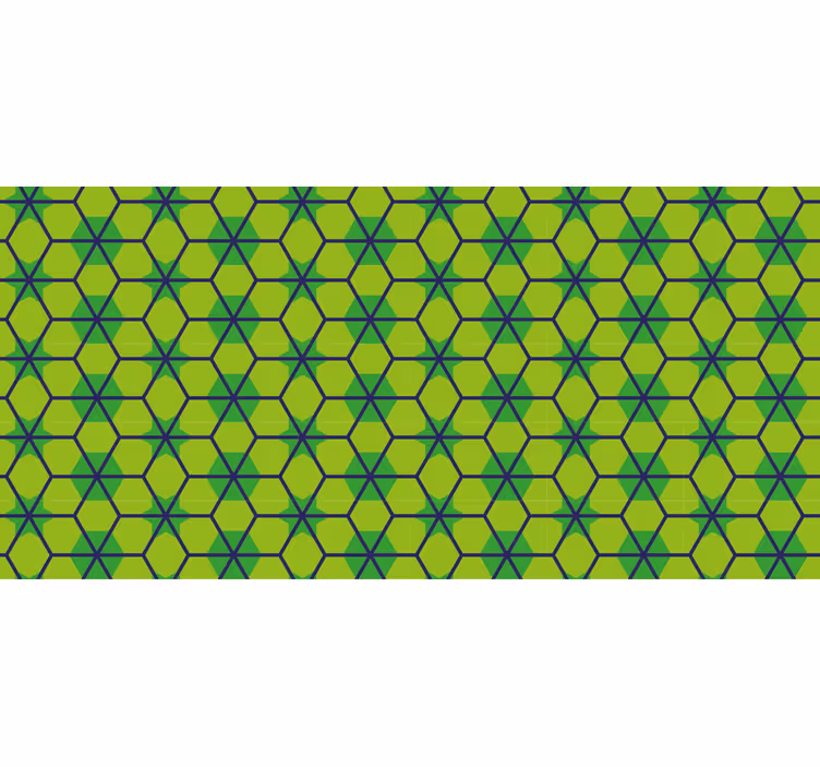 Bathroom roller blind in blue and green tile pattern - TenStickers