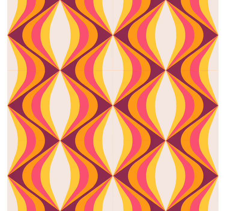 Classic roller blind retro orange wave - TenStickers