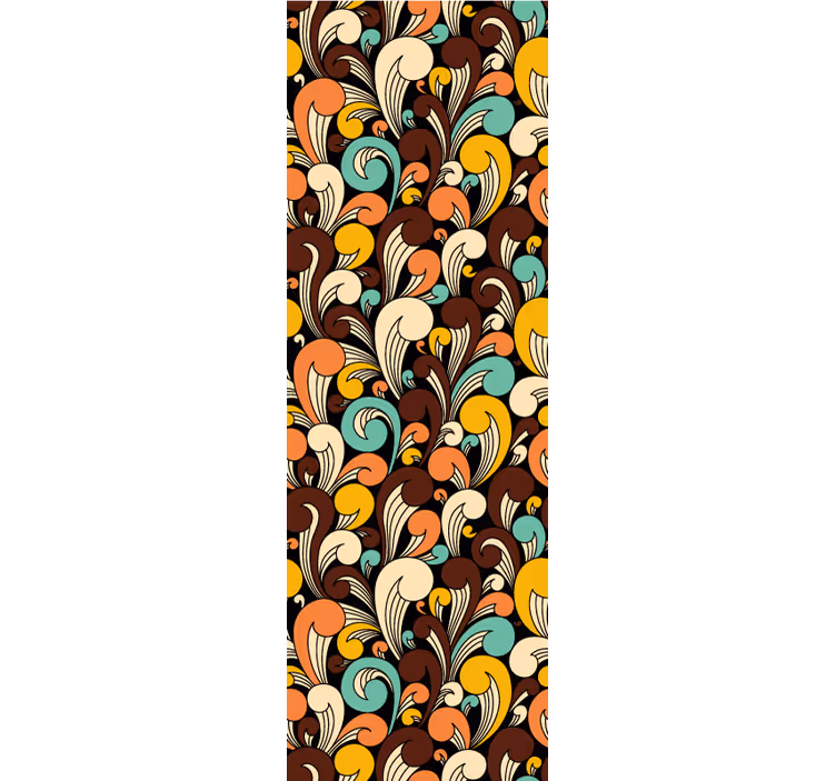 Classic roller blind with black border bohemian shapes - TenStickers