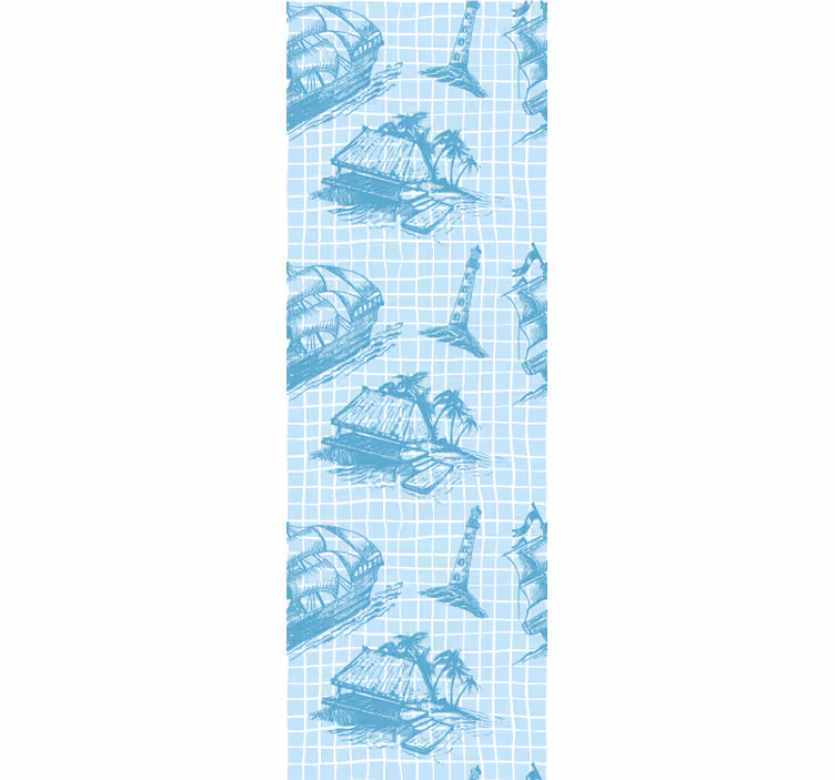 Classic roller blind westwind toile pattern design - TenStickers