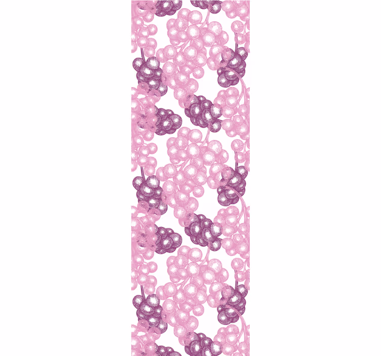 Classic roller blind with hand-drawn pink and purple grapes - TenStickers