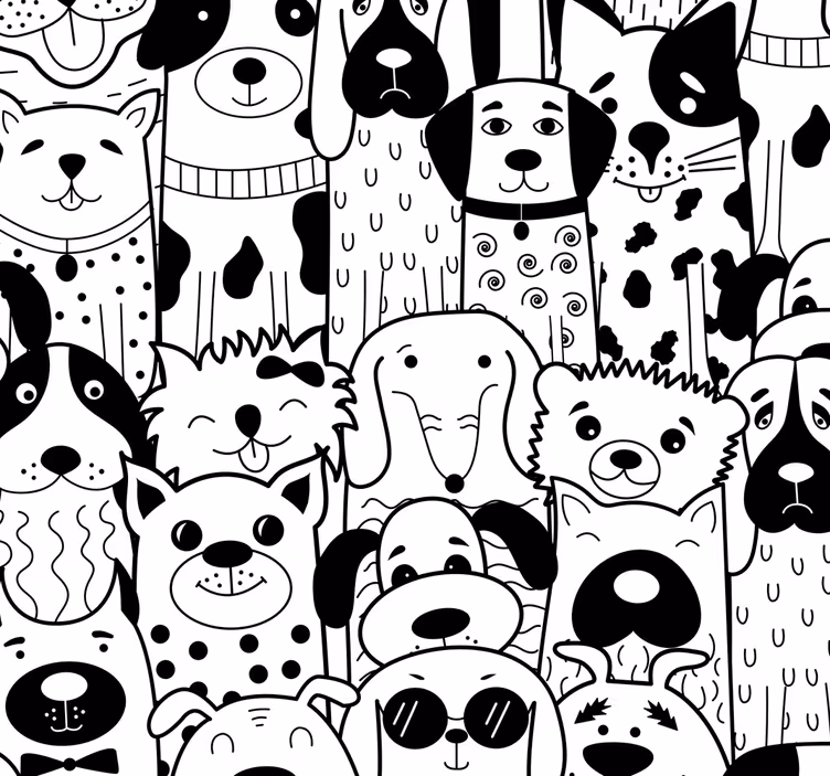 Nursery roller blind with dogs pattern - TenStickers