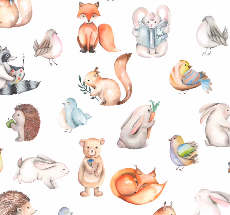 Nursery roller blind cute forest wallpaper for kids - TenStickers
