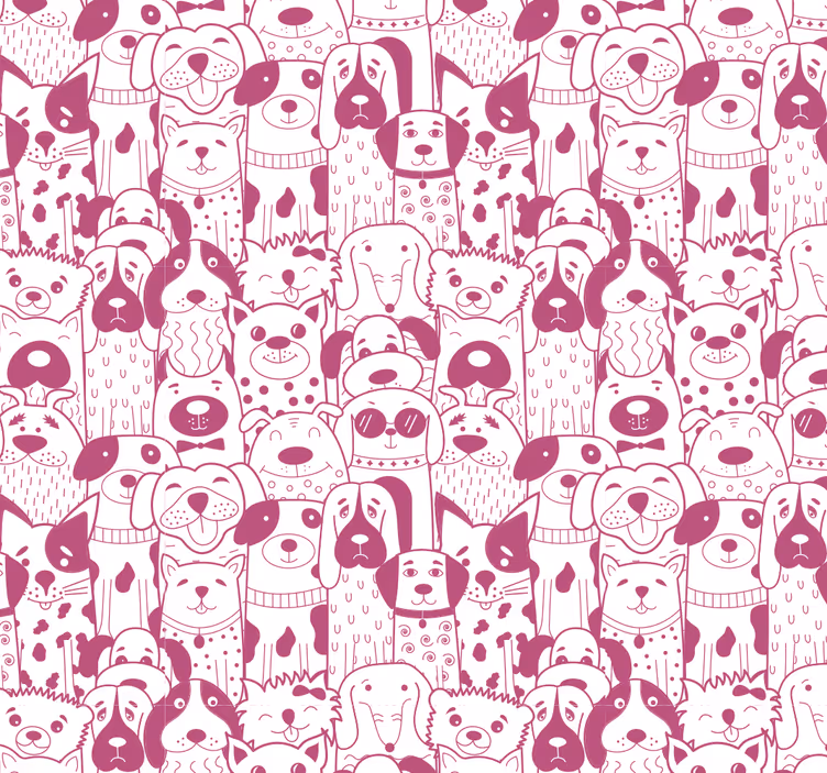 Nursery roller blind with pink furry dog design - TenStickers