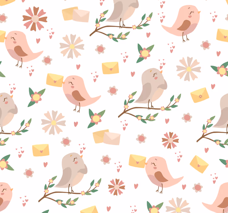 Nursery roller blind little birds on branches - TenStickers