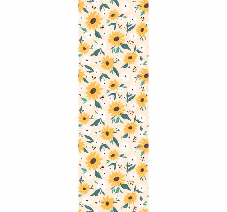 Hallway roller blind sunflower beige background - TenStickers