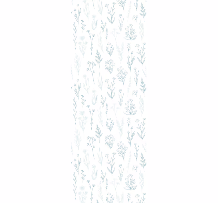 Hallway roller blind with floral design on white - TenStickers