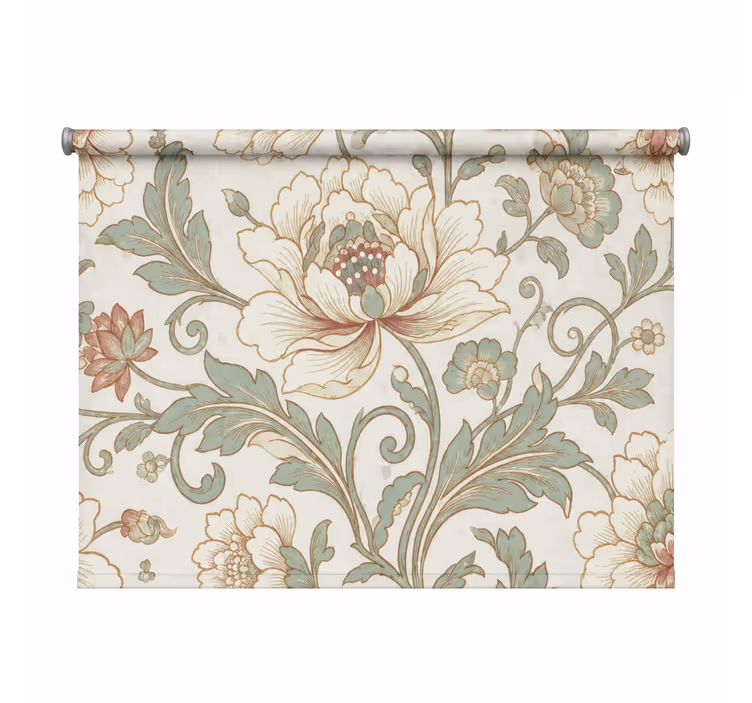 Bathroom roller blind with floral design - TenStickers