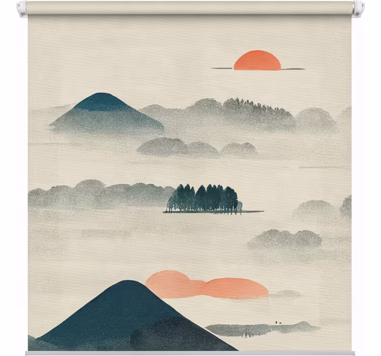 Stylized mountain bathroom roller blind - TenStickers