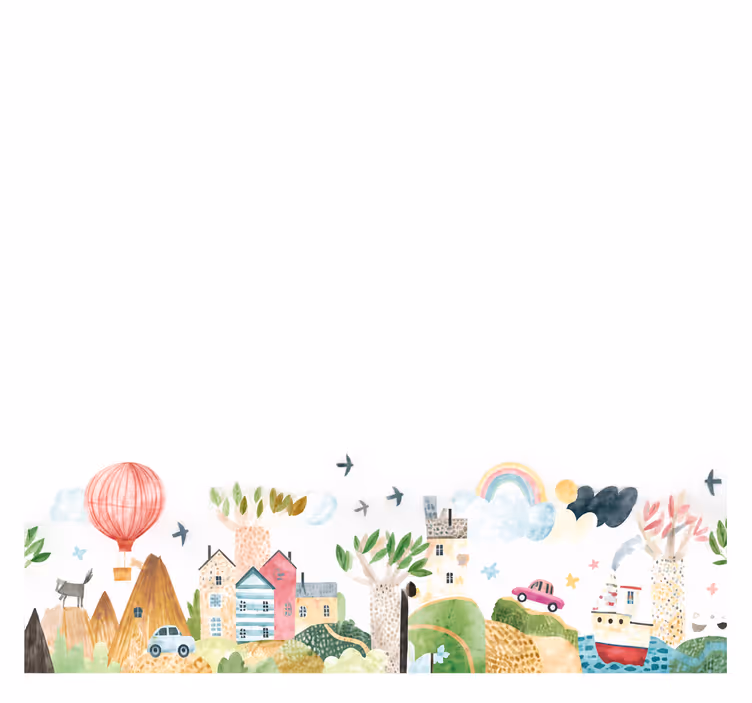 Kitchen roller blind width 190 city playful design - TenStickers