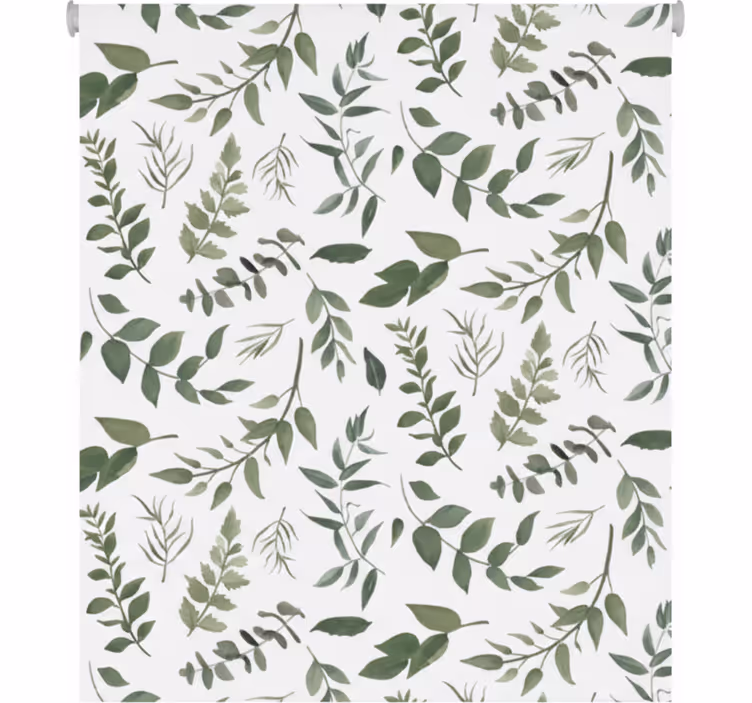 Living room roller blind 40" bright leaves pattern calm - TenStickers