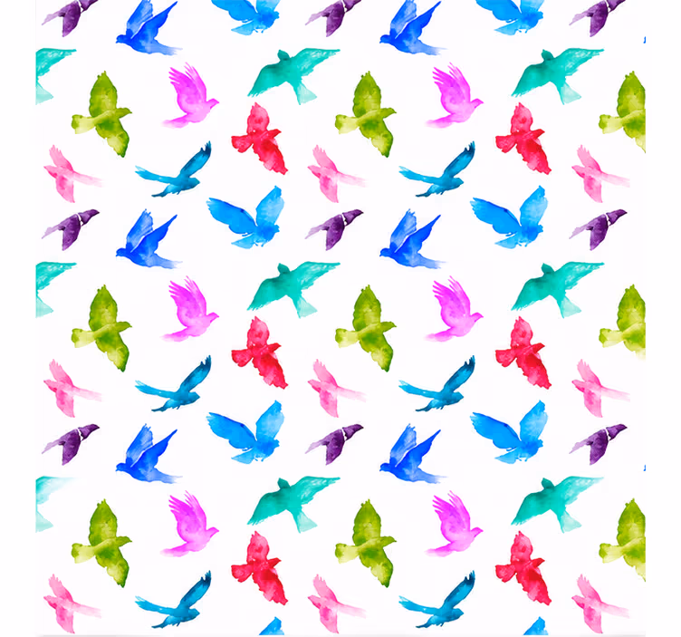 Living room roller blind width 50 colorful birds pattern - TenStickers