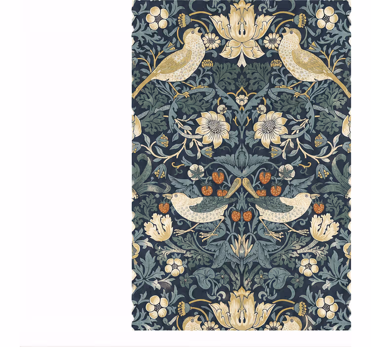 Kitchen roller blind width 80 indigo strawberry thief - TenStickers