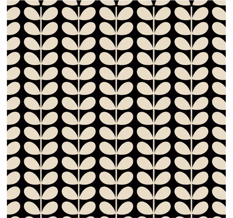 Black roller blind with solid stem row pattern - TenStickers