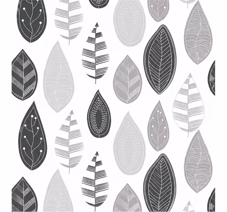 Gray roller blind with leaf pattern blackout - TenStickers