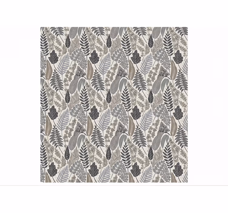 Gray roller blind with mixed leaf pattern - TenStickers