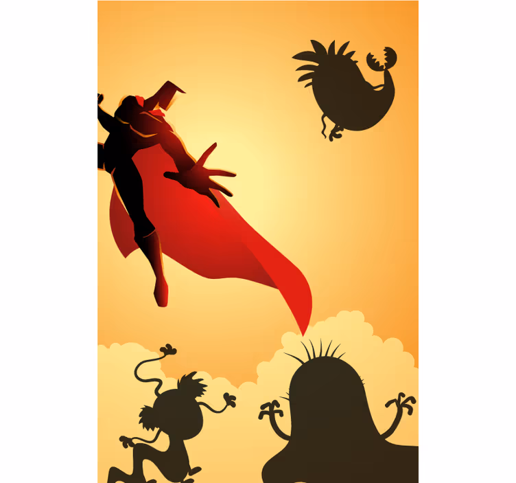 Heroic Silhouette Adventure superhero roller blind - TenStickers