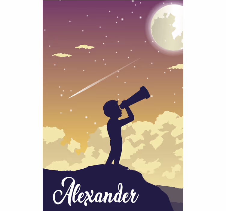 Telescope kid  Custom printed window shade - TenStickers