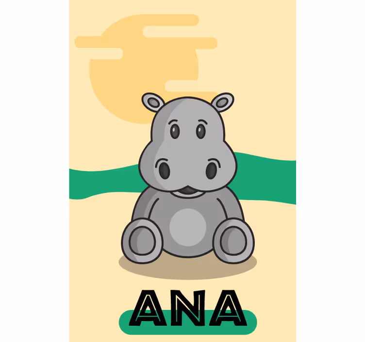 Customizable Hippo animal roller blind - TenStickers