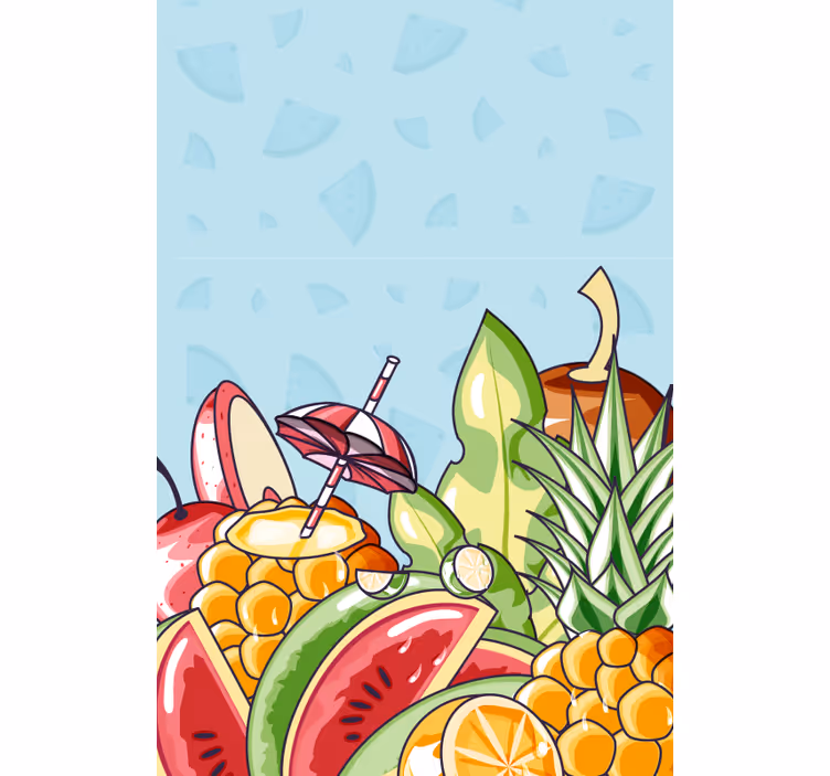 Tropical fruit delight fruit and vegetable roller blind - TenStickers
