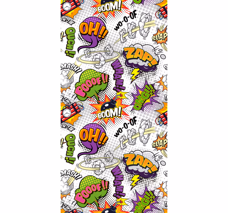 Comic Sound Effects fun roller blind - TenStickers