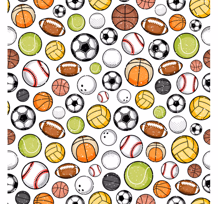 Assorted Balls Equipment sports roller blind - TenStickers