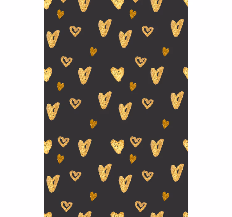 Golden Heart Pattern romantic roller blind - TenStickers