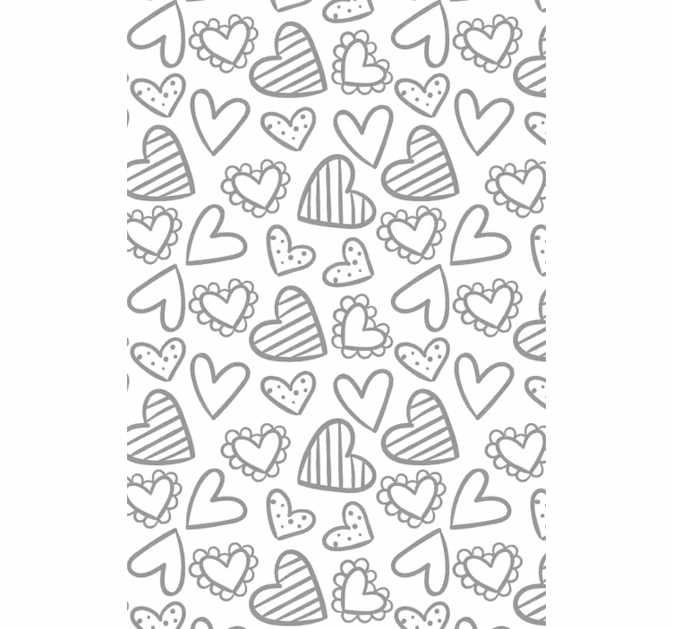 Heart Sketches Pattern romantic roller blind - TenStickers