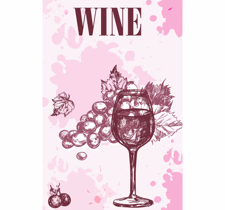 Vintage Wine Sketch romantic roller blind - TenStickers