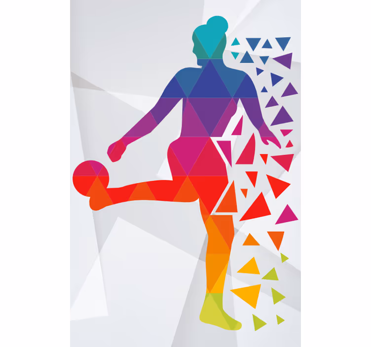 Geometric Soccer Player sports roller blind - TenStickers