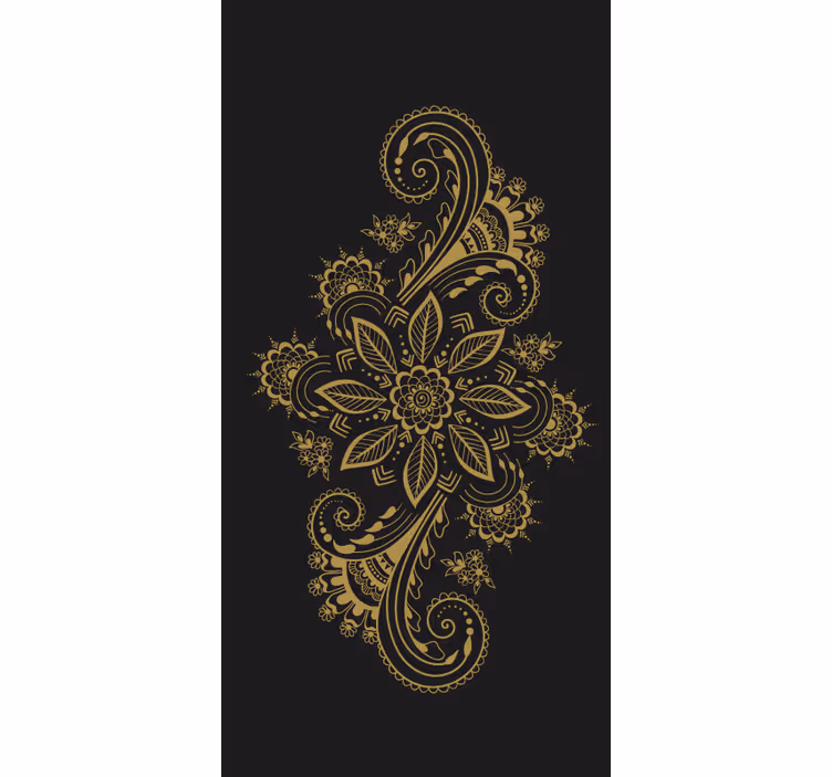 Intricate Golden Florals flower roller blind - TenStickers