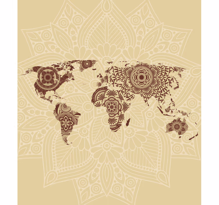 Mandala Global Tapestry world map roller blind - TenStickers